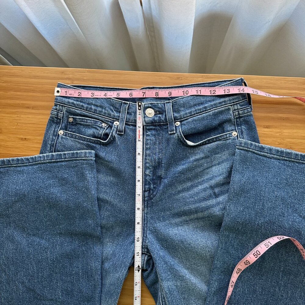 AYR Wide Leg Flare Jeans in Blue Denim - Picture 9 of 12